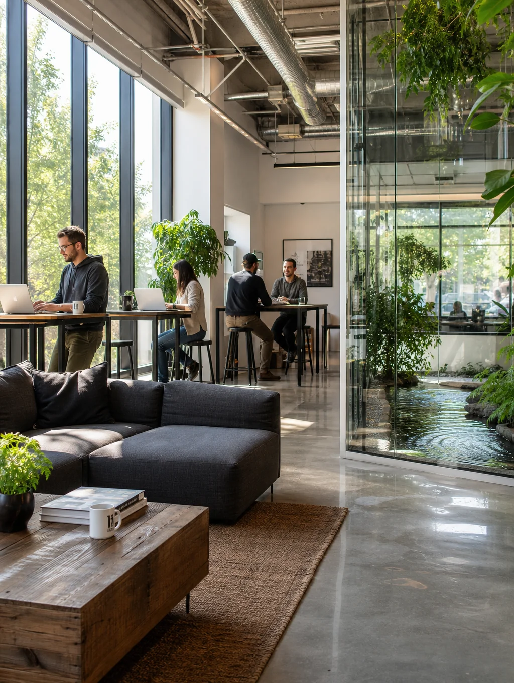 Professionisti al lavoro nello spazio coworking Area Emme a Travagliato
